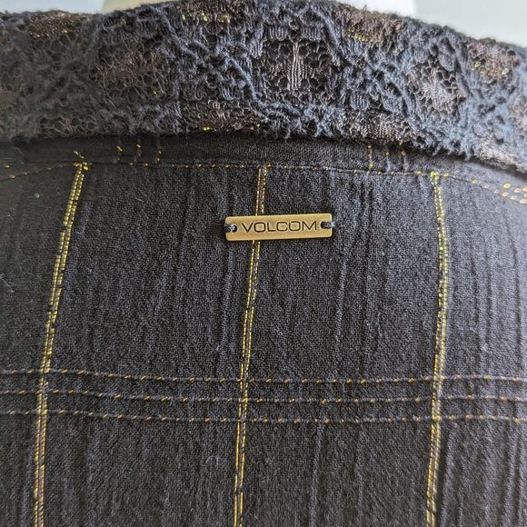 VOLCOM Black/gold thread Text Me Dress Size S - Picture 6 of 10